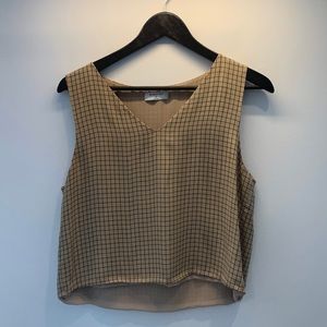 Babaton M beige plaid tank